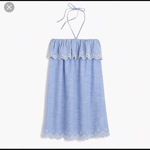 J. Crew Eyelet Beach Dress with Halter Straps